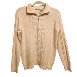 Spring + Mercer Men's Quarter Zip Cream Sweater S